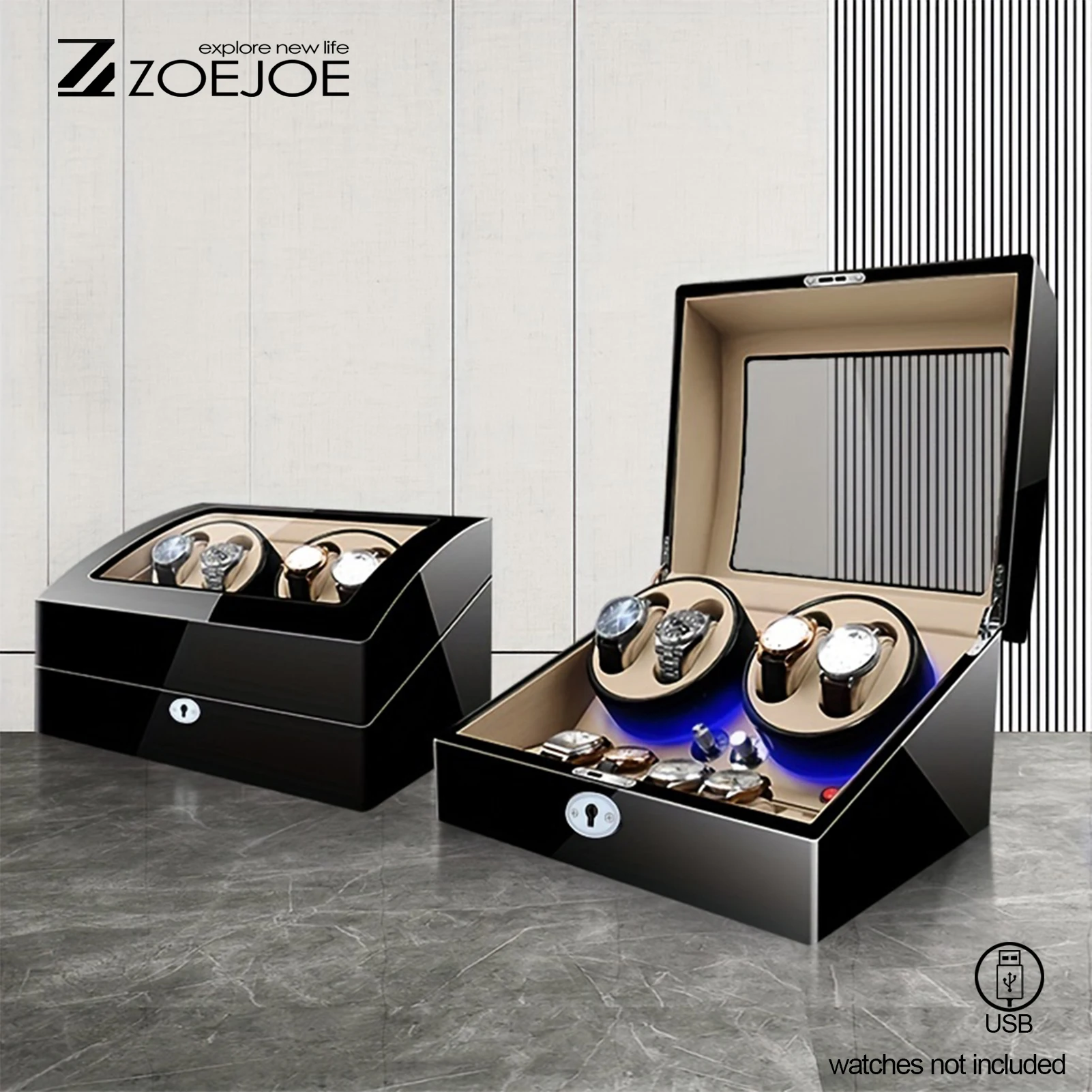 1pc Watch Winder 4+6 Slots Watch Safe Box with Quiet Motors Key Unlocking and LED Light and Soft Watch Pillow Birthday Gifts
1pc Watch Winder 4+6 Slots Watch Safe Box with Quiet Motors Key Unlocking and LED Light and Soft Watch Pillow Birthday Gifts