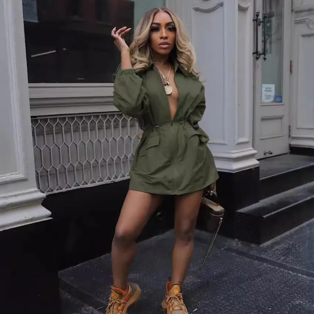 Fashion Drawstring Waist Long Trench Coat Women's Dress Spring Summer Fashion Loose Casual Sports Cargo Long Sleeved DressFemale
Fashion Drawstring Waist Long Trench Coat Women's Dress Spring Summer Fashion Loose Casual Sports Cargo Long Sleeved DressFemale