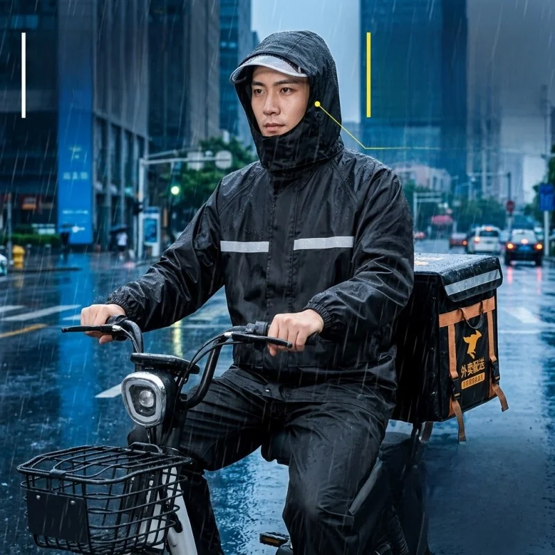 Thickened Raincoat for Vehicle Delivery Rider Separate from Motorcycle Waterproof Summer New Arrival Adult Size
Thickened Raincoat for Vehicle Delivery Rider Separate from Motorcycle Waterproof Summer New Arrival Adult Size