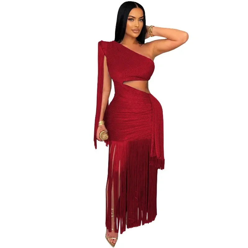 African Women One Shoulder Tassel Sleeveless Long Dress Summer Street Evening Sexy Night Party Dresses Dashiki Africa Clothing
African Women One Shoulder Tassel Sleeveless Long Dress Summer Street Evening Sexy Night Party Dresses Dashiki Africa Clothing