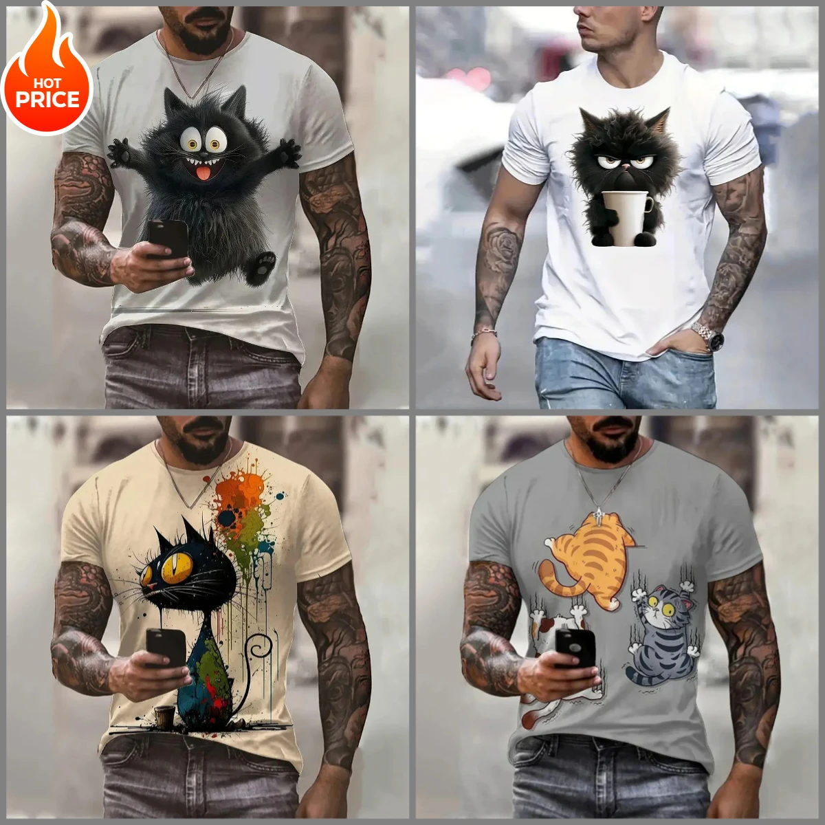 Summer Men's T Shirt Cat Print Casual Short Sleeve 3d T Shirts Fashion Streetwear Crew Neck Pullover Oversized Male Clothing
Summer Men's T Shirt Cat Print Casual Short Sleeve 3d T Shirts Fashion Streetwear Crew Neck Pullover Oversized Male Clothing