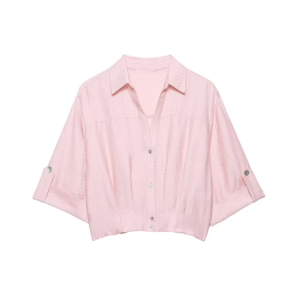 WOMAN 2026 Summer New Fashion Button-up Cropped Blouses Vintage Short sleeveCasual Female Shirts Blusas Chic Tops
WOMAN 2026 Summer New Fashion Button-up Cropped Blouses Vintage Short sleeveCasual Female Shirts Blusas Chic Tops