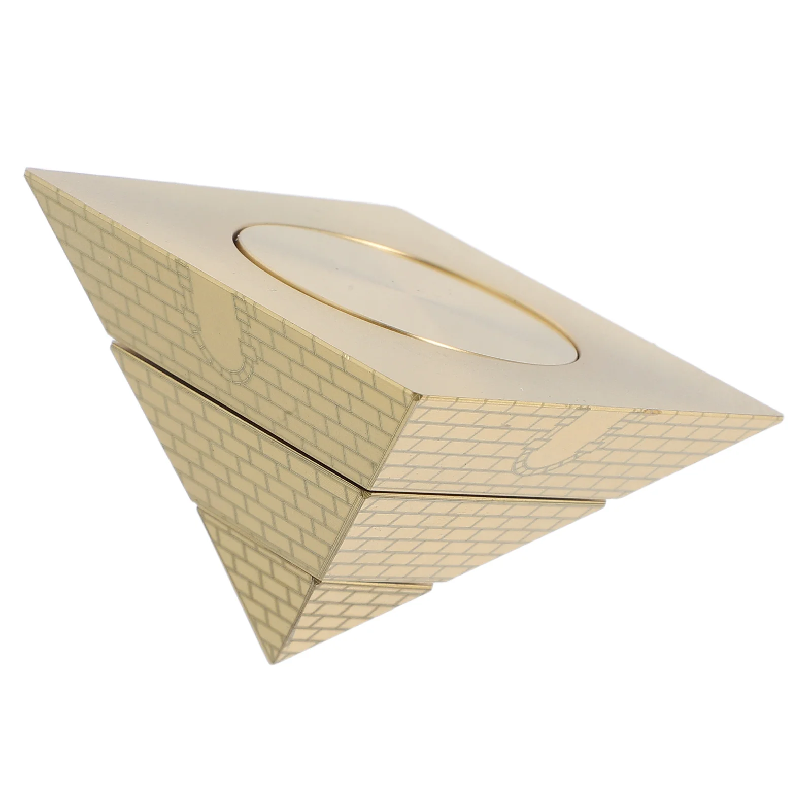 Rotating Brass Pyramid Decorative Craft Present Enhances Ambiance Unique Design Sophisticated Desk Accessory
Rotating Brass Pyramid Decorative Craft Present Enhances Ambiance Unique Design Sophisticated Desk Accessory