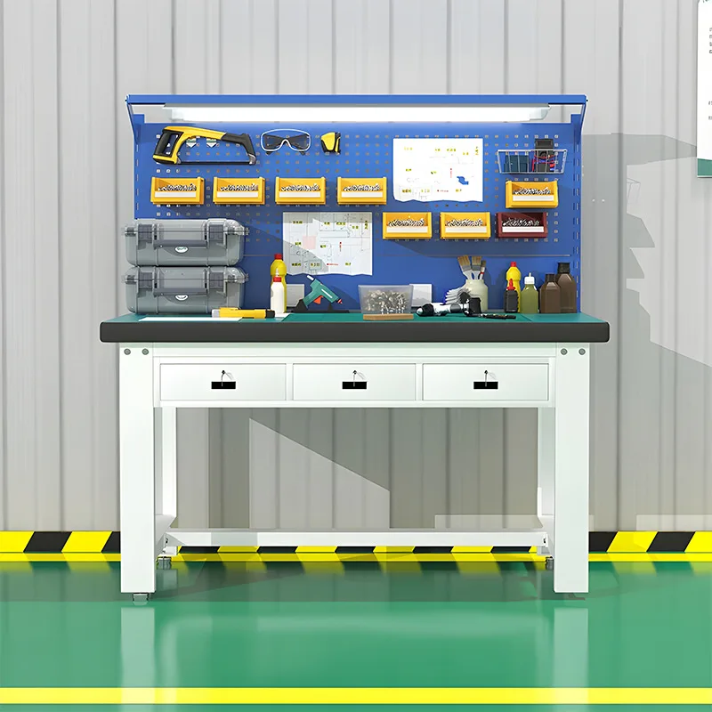 Steel workbench Heavy-duty fitter bench Anti-static tool table Experimental model Workshop with lamp operation Inspection table
Steel workbench Heavy-duty fitter bench Anti-static tool table Experimental model Workshop with lamp operation Inspection table