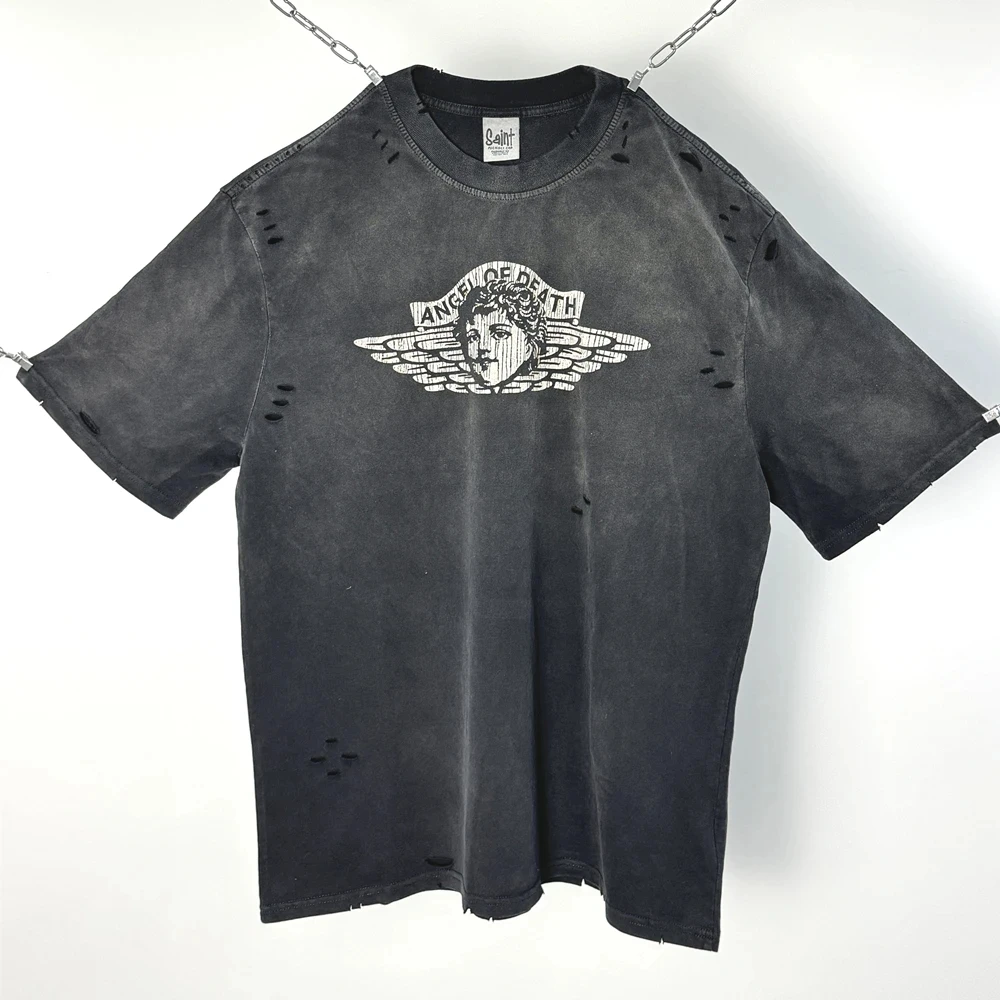 Oversized Damaged SAINT T Shirt Men Women Best Quality 100% Cotton Short Sleeve T-Shirt
Oversized Damaged SAINT T Shirt Men Women Best Quality 100% Cotton Short Sleeve T-Shirt