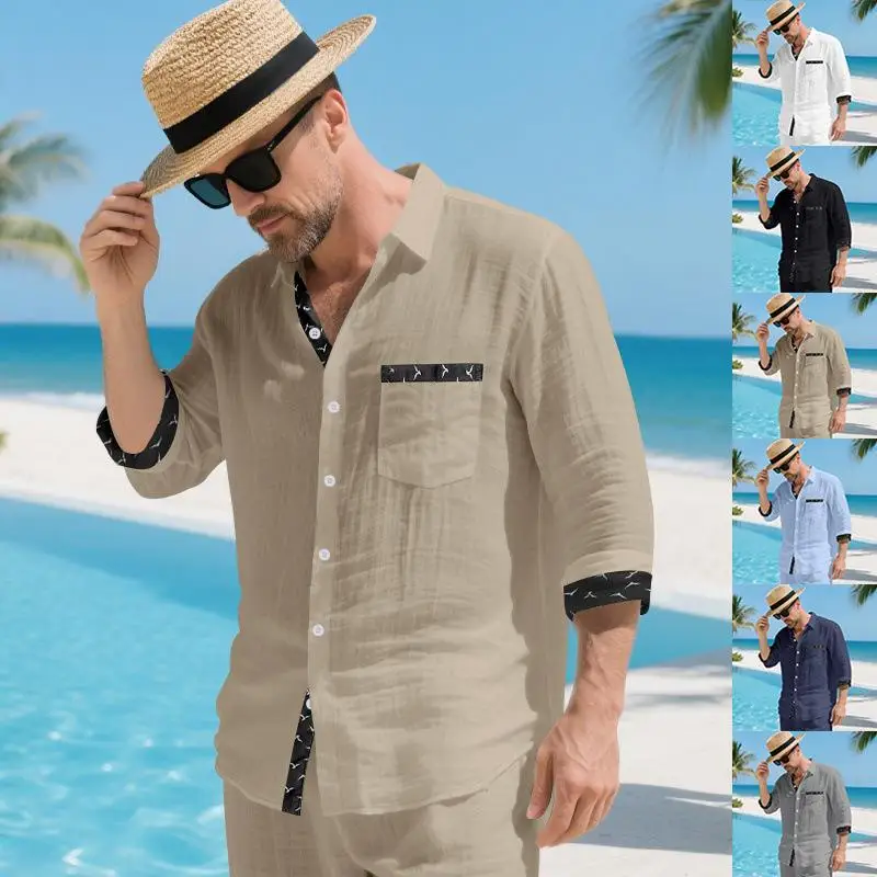 Linen Shirt Men's Long Sleeve Lazy Old Money Style Lapel Non-iron Treatment Other Material 100% Pure Color Casual Shirt
Linen Shirt Men's Long Sleeve Lazy Old Money Style Lapel Non-iron Treatment Other Material 100% Pure Color Casual Shirt