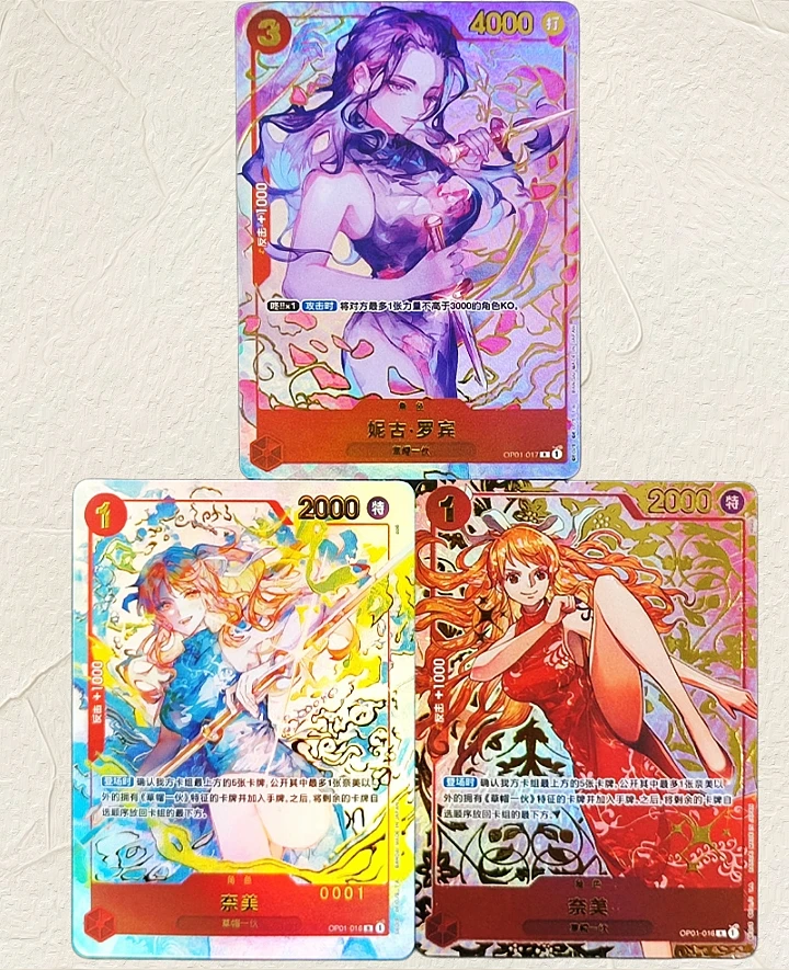 One Piece Nami Nico Robin OP01 SP Chinese Version Holographic Texture Cards Perfect Condition DIY Premium Anime Collection Card
One Piece Nami Nico Robin OP01 SP Chinese Version Holographic Texture Cards Perfect Condition DIY Premium Anime Collection Card