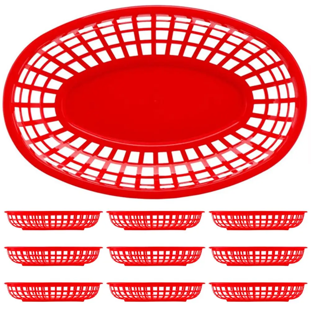 10 Pcs Snack Basket Plastic Bread Tray Food Container for Home Hotel Supermarket Office Shop Reusable Premium Material Fruit
10 Pcs Snack Basket Plastic Bread Tray Food Container for Home Hotel Supermarket Office Shop Reusable Premium Material Fruit