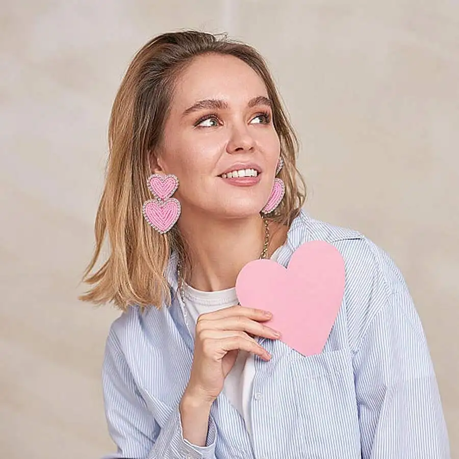 Boho Beaded Heart Shaped Handwoven Drop Earrings For Women Fashion Statement Jewelry
Boho Beaded Heart Shaped Handwoven Drop Earrings For Women Fashion Statement Jewelry