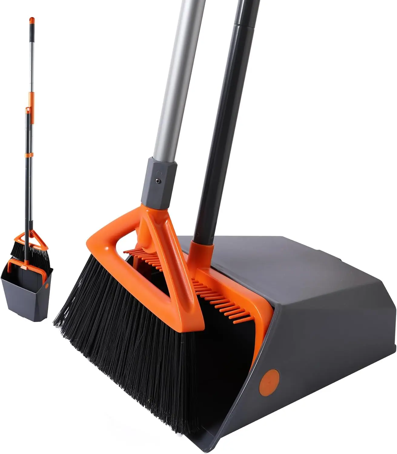 Heavy Duty Outdoor Broom & Dustpan Set, Long Handle Standing Dustpan with Split-End Bristles for Patio, Garage, Deck, Leaves Debris
Heavy Duty Outdoor Broom & Dustpan Set, Long Handle Standing Dustpan with Split-End Bristles for Patio, Garage, Deck, Leaves Debris