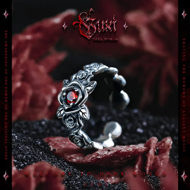 European and american elegant dark style retro rose silver ring for men and women high-end niche open ring personalized
European and american elegant dark style retro rose silver ring for men and women high-end niche open ring personalized