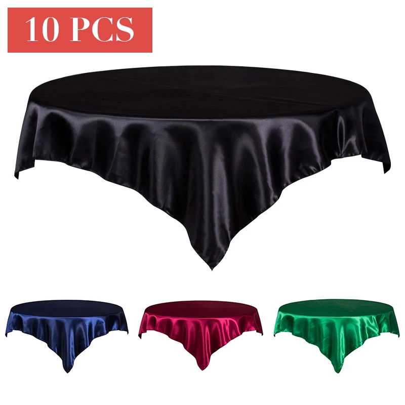 10PCS 145CMX145CM/57"X57" White Black Satin Tablecloths Overlay Top Square Table Cover For Wedding Banquet Hotel Decor Wholesale
10PCS 145CMX145CM/57"X57" White Black Satin Tablecloths Overlay Top Square Table Cover For Wedding Banquet Hotel Decor Wholesale