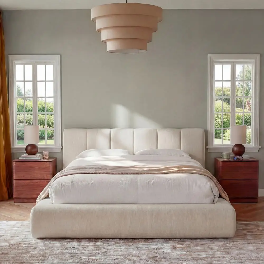 Queen Cloud Bed Frame with Headboard Removable, 5.9 Boucle holstered Bed Rounded Corner Design, Soft Modern Low Platform Floo
Queen Cloud Bed Frame with Headboard Removable, 5.9 Boucle holstered Bed Rounded Corner Design, Soft Modern Low Platform Floo