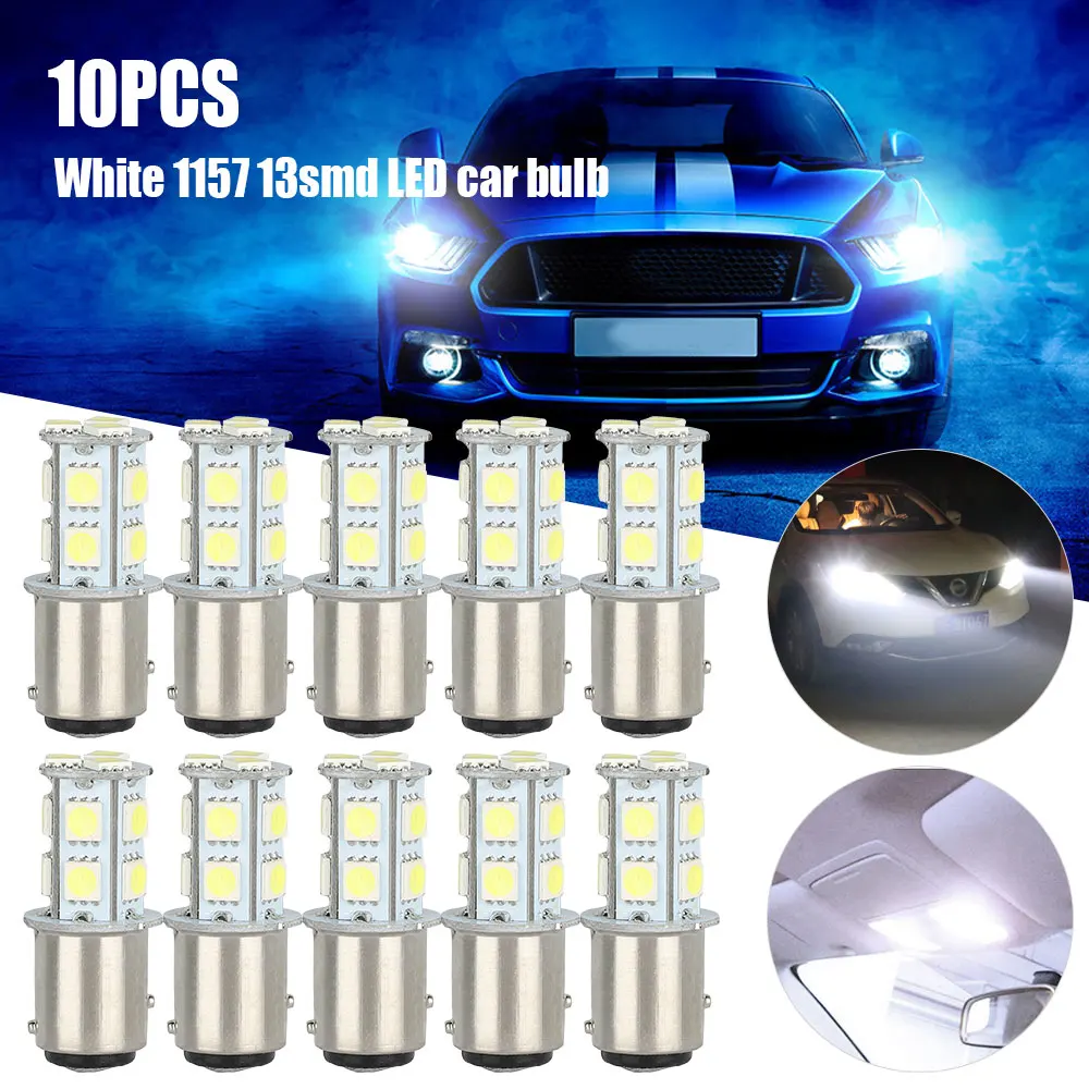 10Pcs Car LED Brake Light S25 BA15S 1157 Super Bright 6000K White 13SMD Reversing Light Turn Signal Rear Light Car Accessories
10Pcs Car LED Brake Light S25 BA15S 1157 Super Bright 6000K White 13SMD Reversing Light Turn Signal Rear Light Car Accessories