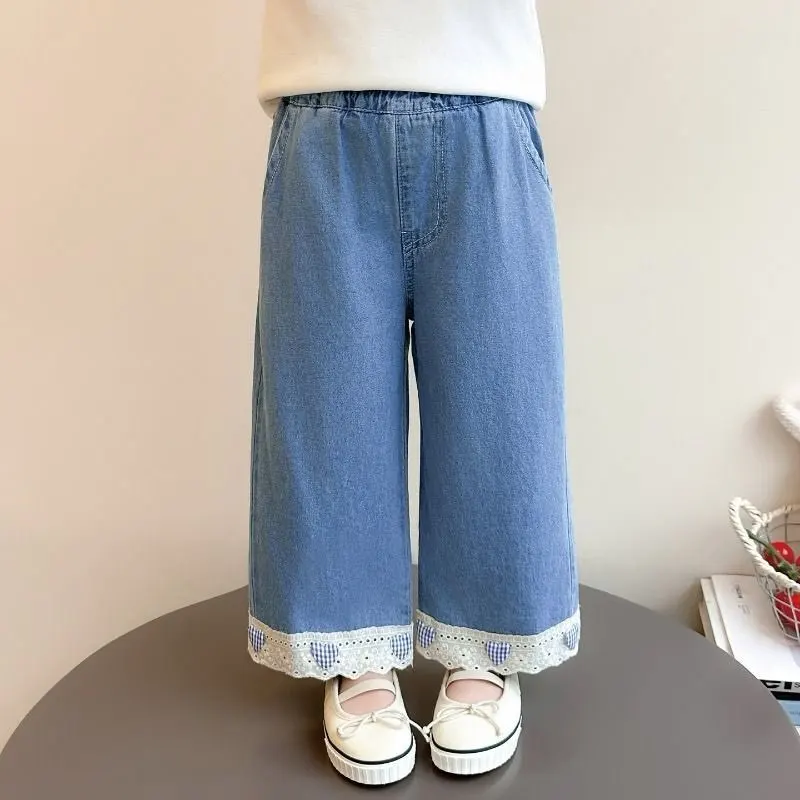 Girls' Denim Jeans New Spring & Summer Kids Casual Chic Ruffles Straight Leg Pants Lightweight Wide Leg
Girls' Denim Jeans New Spring & Summer Kids Casual Chic Ruffles Straight Leg Pants Lightweight Wide Leg