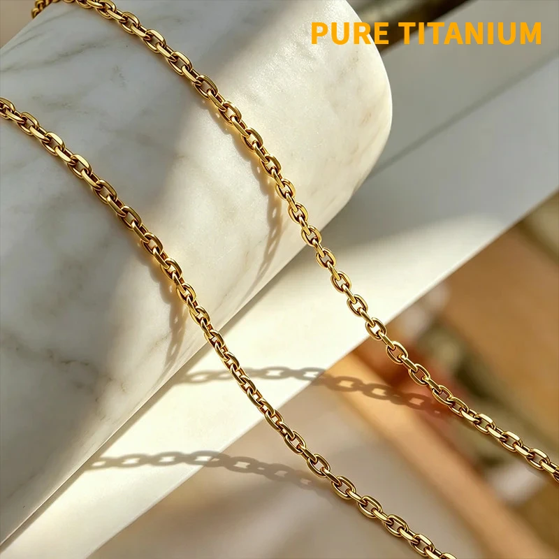 Fashion Pure Titanium O Link Chain Necklace Unisex 1.2mm/1.5mm/2mm/3.5mm/4mm/5.2mm Anti-Allergy No Rust Chain for Women Gifts
Fashion Pure Titanium O Link Chain Necklace Unisex 1.2mm/1.5mm/2mm/3.5mm/4mm/5.2mm Anti-Allergy No Rust Chain for Women Gifts