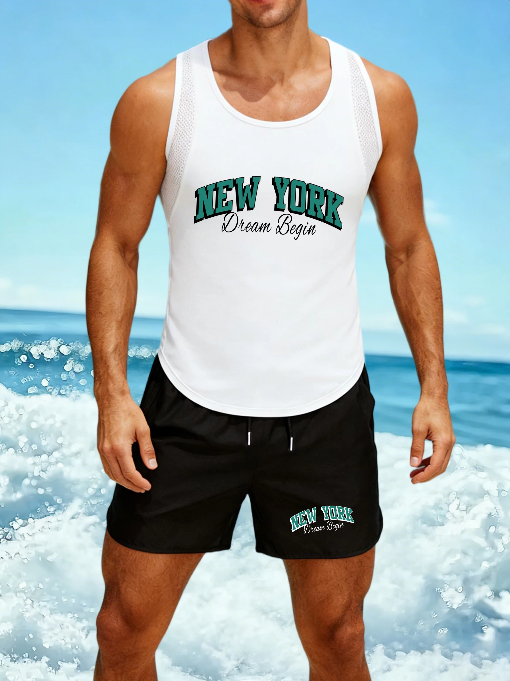 The Place The New York Dream Began Print Men Basics Vest Set Soft Reticular Sleeveless Tee Summer Shorts Unisex Fashion Sportset
The Place The New York Dream Began Print Men Basics Vest Set Soft Reticular Sleeveless Tee Summer Shorts Unisex Fashion Sportset