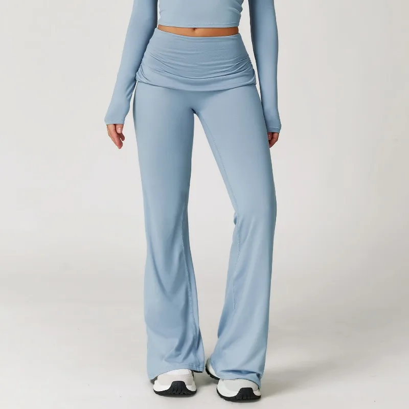 Fashion Abrasion Shrunken Pleats Yoga Pants Flip Fold High Waist Running Sports Tight Hundred Flare Pants Women
Fashion Abrasion Shrunken Pleats Yoga Pants Flip Fold High Waist Running Sports Tight Hundred Flare Pants Women