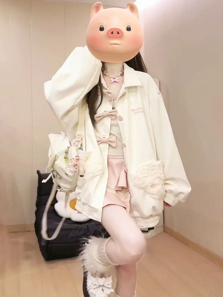Japan Sweet College Style Cute Bear Bow Design Jacket Female Student Spring And Autumn Loose Age-Reducing Top
Japan Sweet College Style Cute Bear Bow Design Jacket Female Student Spring And Autumn Loose Age-Reducing Top
