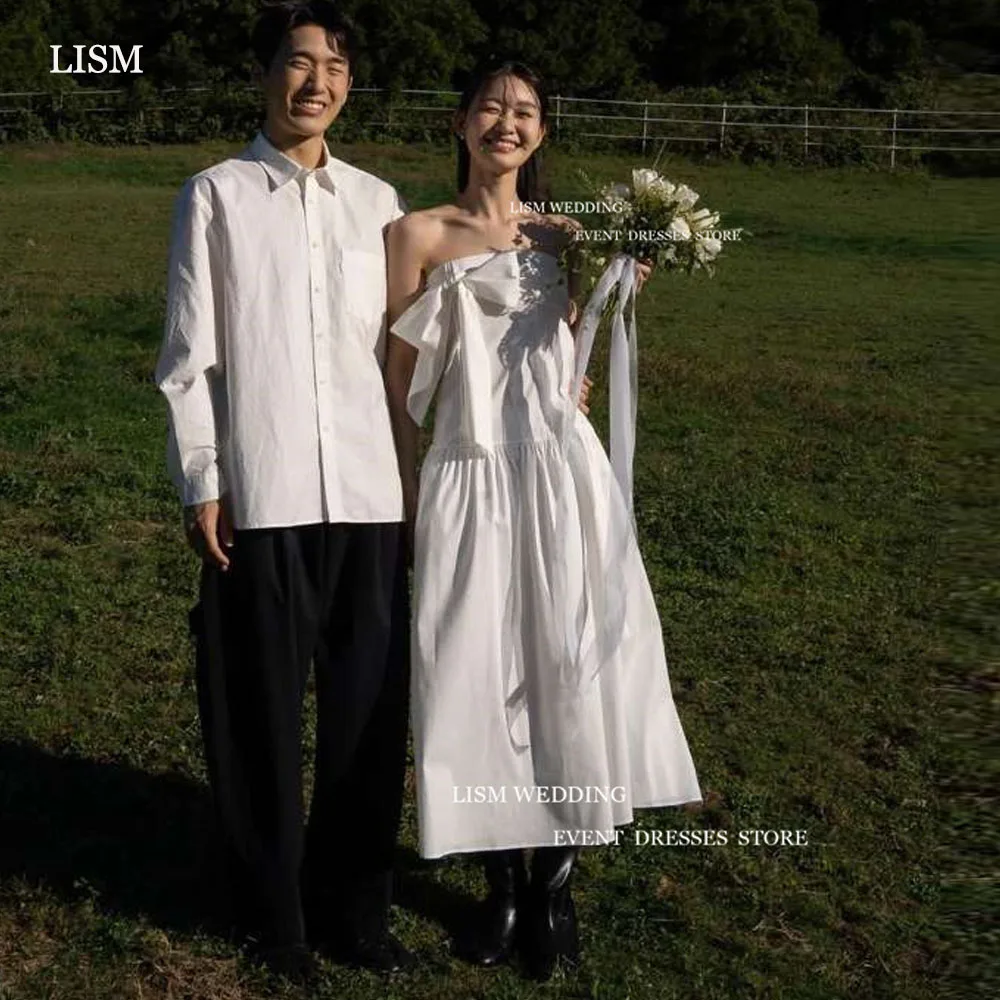 LISM Vintage Wedding Dresses Straless Sleeveless Ankle Length A-Line Pleat Bridal Gowns With Bow For Korean Women Photo Shoot
LISM Vintage Wedding Dresses Straless Sleeveless Ankle Length A-Line Pleat Bridal Gowns With Bow For Korean Women Photo Shoot