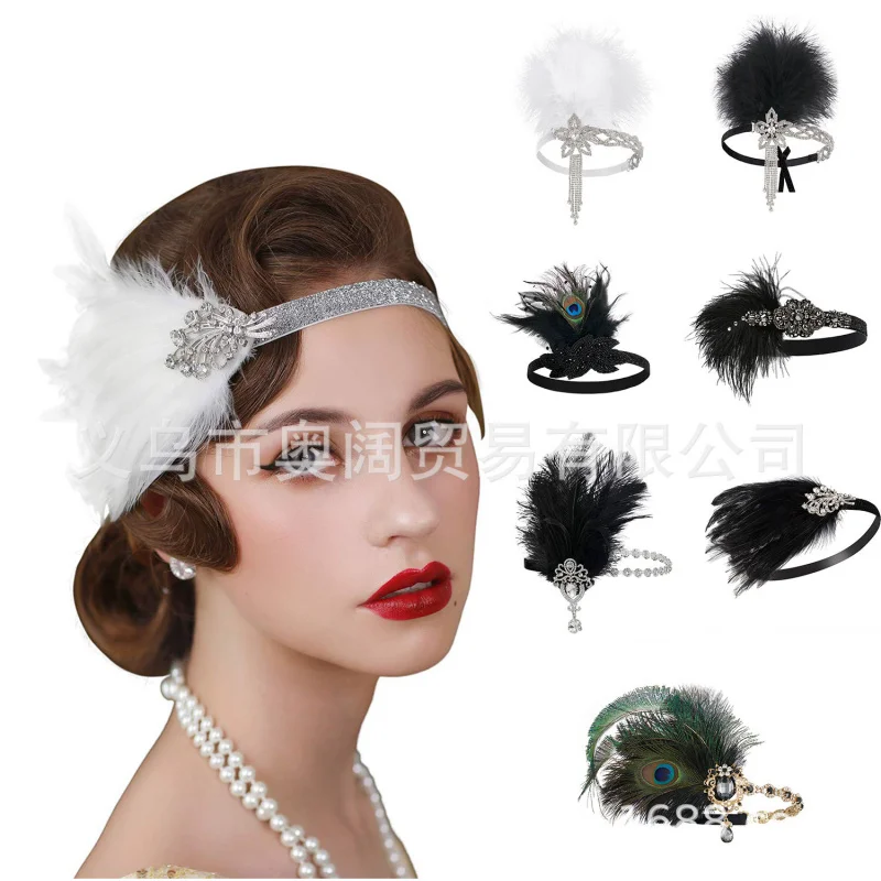 1920sGatsby Feather Headband Cross-border Retro Bride Hairband Single Prom Party Headpiece Hair Accessory
1920sGatsby Feather Headband Cross-border Retro Bride Hairband Single Prom Party Headpiece Hair Accessory