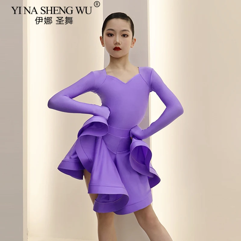 2025 New Latin Dance Competition Dress for Girls Kids V-Neck Long Sleeves Standard Performance Dancing Suit Elastic Stage Wear
2025 New Latin Dance Competition Dress for Girls Kids V-Neck Long Sleeves Standard Performance Dancing Suit Elastic Stage Wear