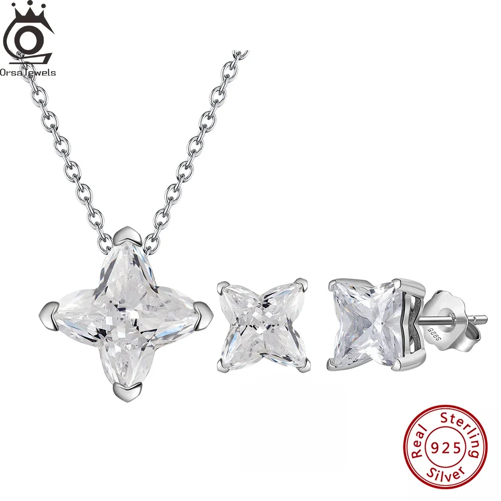 ORSA JEWELS Star Full Zirconia Jewelry Set Stud Earrings Pendant Necklace Soild 925 Silver Engagement CZ Fine Jewelry LZE43
ORSA JEWELS Star Full Zirconia Jewelry Set Stud Earrings Pendant Necklace Soild 925 Silver Engagement CZ Fine Jewelry LZE43