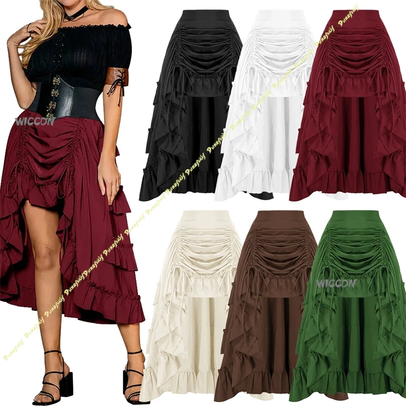 Medieval Steampunk Pirate Half Skirt Ruffled Hem Drawstring Court Style Skirt Ladies Halloween Cosplay Carnival Outfit
Medieval Steampunk Pirate Half Skirt Ruffled Hem Drawstring Court Style Skirt Ladies Halloween Cosplay Carnival Outfit