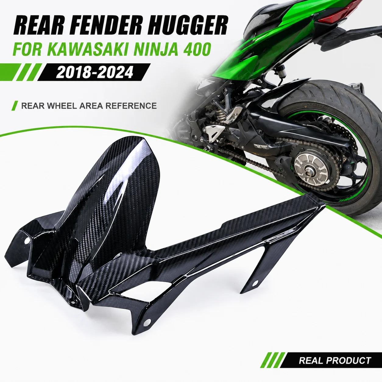 Carbon Fiber Motorcycle Accessories Rear Fender Mudguard Wheel Hugger Mud Flap Splash For Kawasaki Ninja 400 2018-2024 Supplies
Carbon Fiber Motorcycle Accessories Rear Fender Mudguard Wheel Hugger Mud Flap Splash For Kawasaki Ninja 400 2018-2024 Supplies