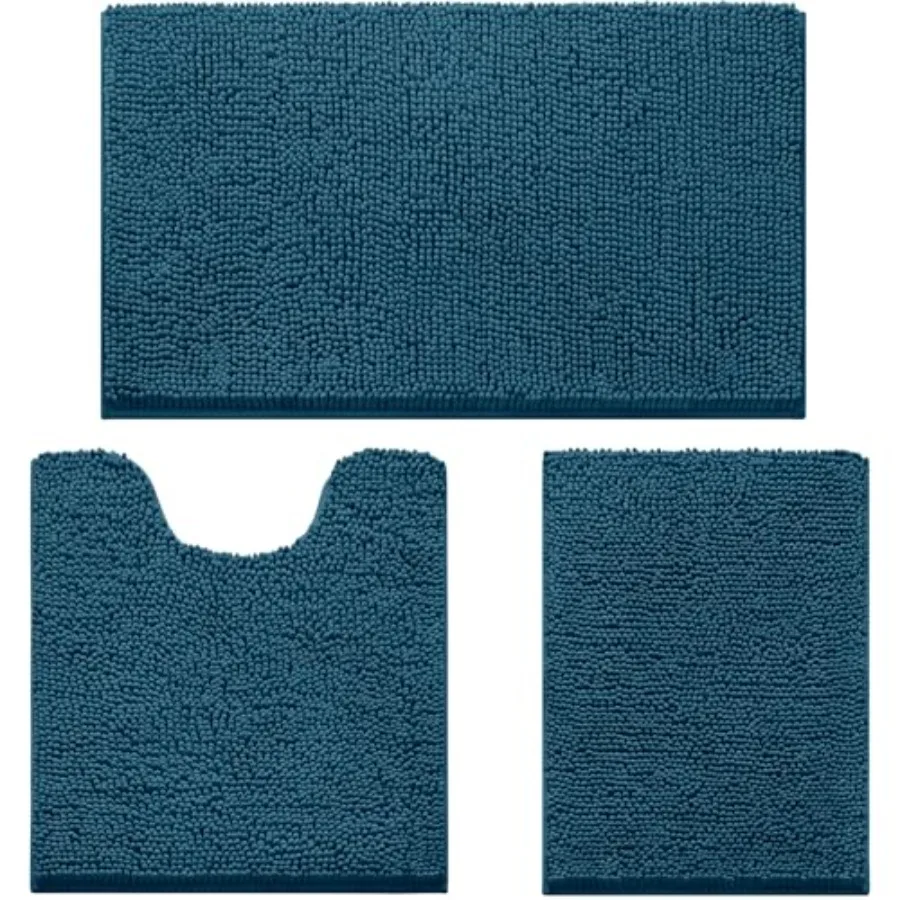 HOMEIDEAS 3 Pieces Bathroom Rugs Extra Large Ultra Soft Non Slip Absorbent Chenille Toilet Bath Mat Set Atlantic Blue
HOMEIDEAS 3 Pieces Bathroom Rugs Extra Large Ultra Soft Non Slip Absorbent Chenille Toilet Bath Mat Set Atlantic Blue