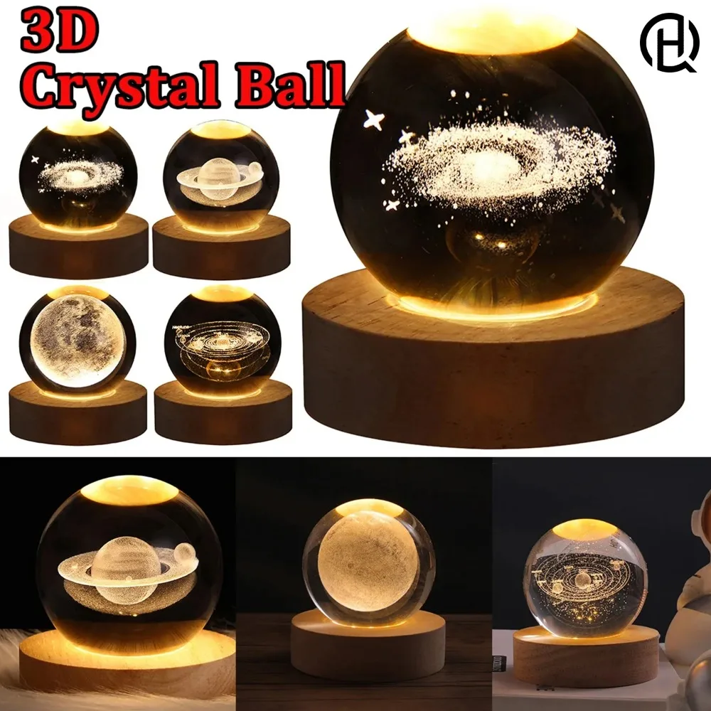 Crystal Ball LED Night Light Saturn Solar System 3D Moon Table Lamp USB Bedroom Atmosphere Lamp for Birthday Kid Gift
Crystal Ball LED Night Light Saturn Solar System 3D Moon Table Lamp USB Bedroom Atmosphere Lamp for Birthday Kid Gift
