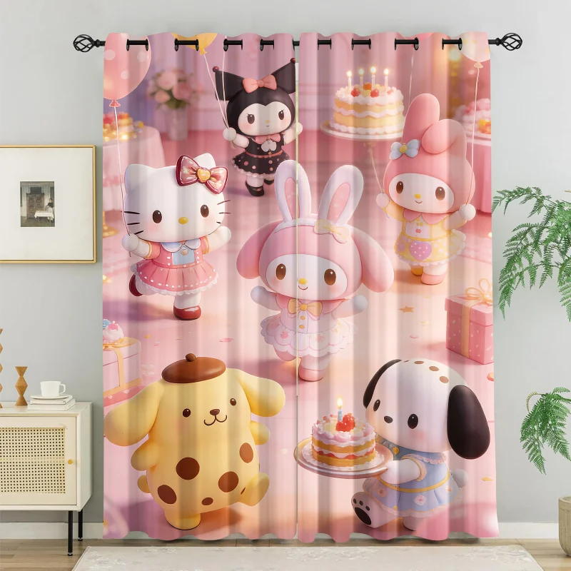2pcs Sweet Sanrio Dessert Blackout Curtains 85% Light Blocking Noise Reducing Cartoon Grommet Window Drapes For Girls Bedroom
2pcs Sweet Sanrio Dessert Blackout Curtains 85% Light Blocking Noise Reducing Cartoon Grommet Window Drapes For Girls Bedroom