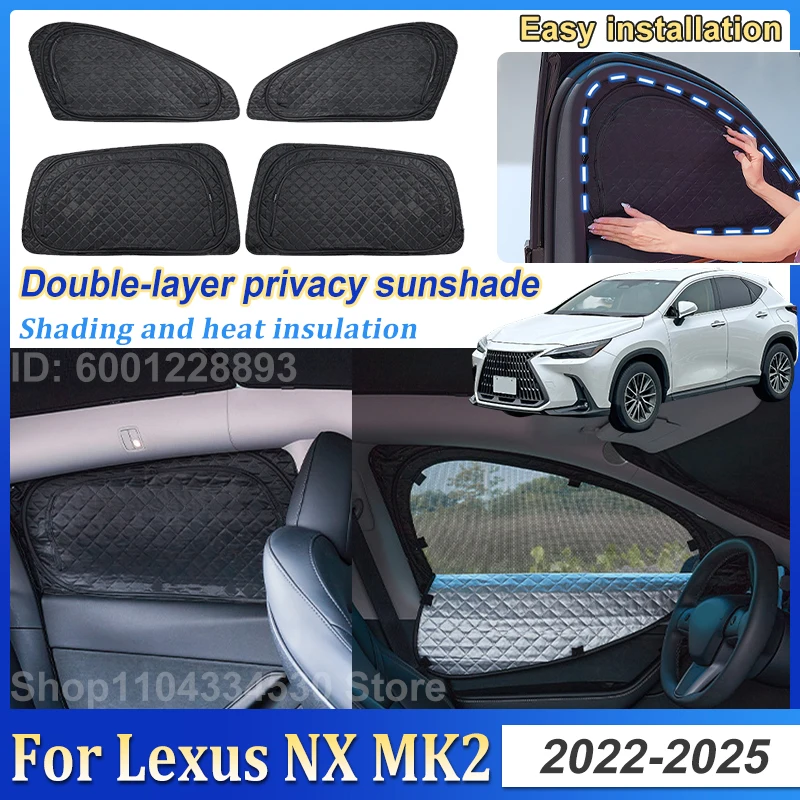 Sun Shade For Lexus NX AZ20 MK2 Accessories 2022~2025 Car Double Layer Mesh Sunshade Sunscreen Window Protect Privacy Visor Part
Sun Shade For Lexus NX AZ20 MK2 Accessories 2022~2025 Car Double Layer Mesh Sunshade Sunscreen Window Protect Privacy Visor Part