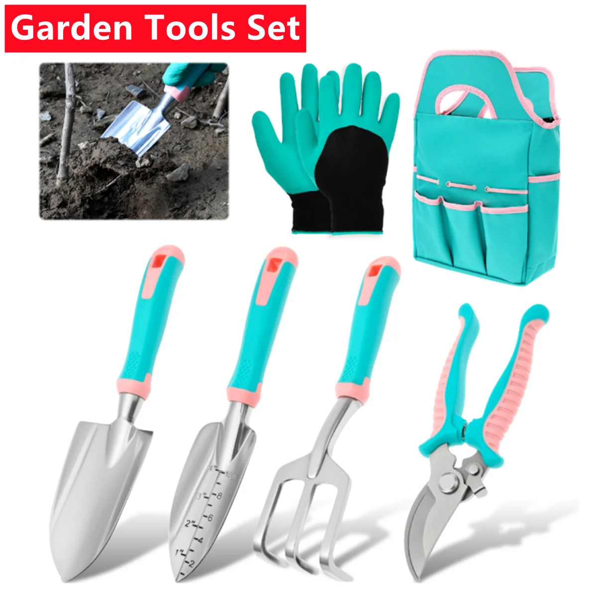 Набор садовых инструментов из 6 предметов из алюминиевого сплава для копки, пересадки, прополки с защитными перчатками и сумкой для хранения
Набор садовых инструментов из 6 предметов из алюминиевого сплава для копки, пересадки, прополки с защитными перчатками и сумкой для хранения