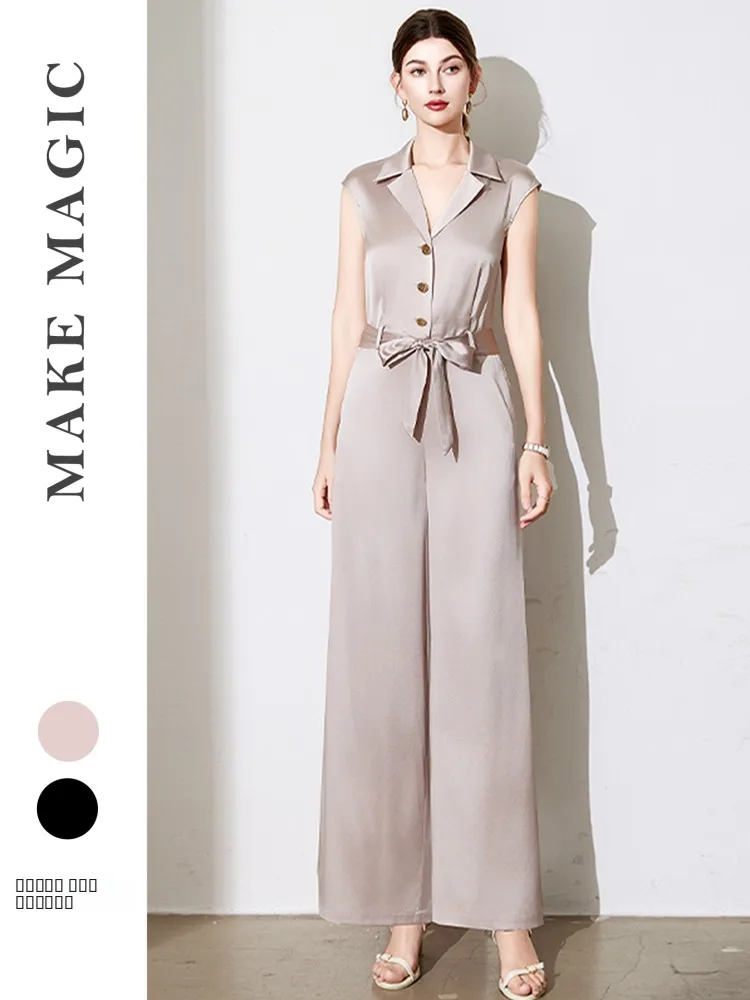 Шелковый летний новый женский комбинезон-брюки с широкими штанинами и завышенной талией в винтажном стиле для повседневной носки
Шелковый летний новый женский комбинезон-брюки с широкими штанинами и завышенной талией в винтажном стиле для повседневной носки