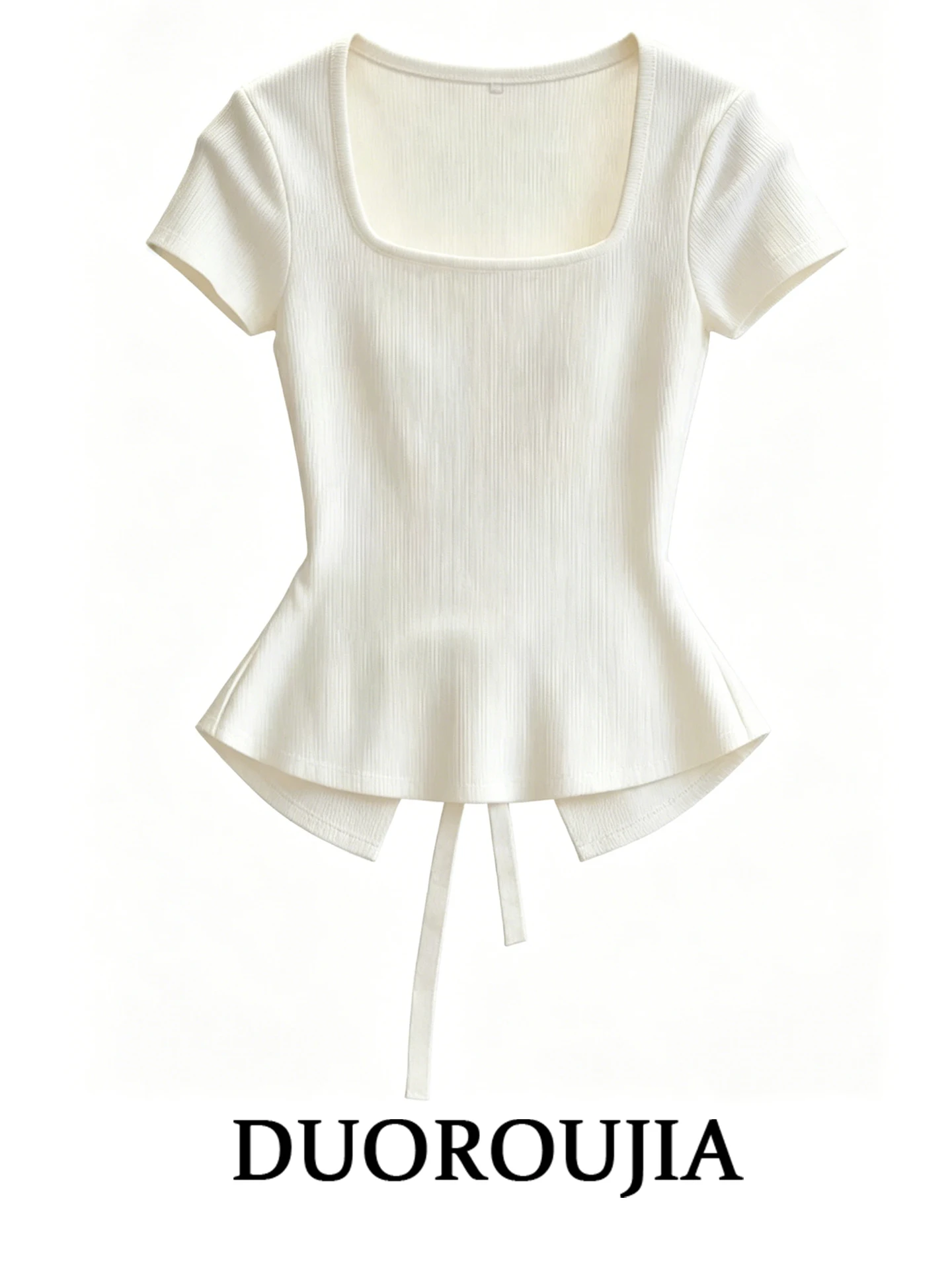 White Square Collar Short Sleeve Knitted Sweater Women's Summer plus Size Back Strap Design Versatile Top Korean Style Slim Fit
White Square Collar Short Sleeve Knitted Sweater Women's Summer plus Size Back Strap Design Versatile Top Korean Style Slim Fit