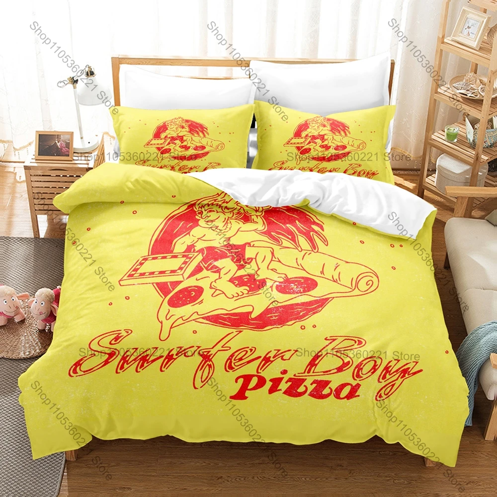 Surf & Pizza Design Duvet Cover + 2 Pillowcases Surfer Boy Pizza Print Stylish Bedding Set Household Bed Sheets
Surf & Pizza Design Duvet Cover + 2 Pillowcases Surfer Boy Pizza Print Stylish Bedding Set Household Bed Sheets