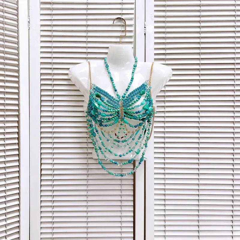 Sexy Women Handmade Beach Party Pearl Beaded Chest Chain Tassel Neck Tank Top Body Chain Corset Sans Dos Romantic Tank Top
Sexy Women Handmade Beach Party Pearl Beaded Chest Chain Tassel Neck Tank Top Body Chain Corset Sans Dos Romantic Tank Top