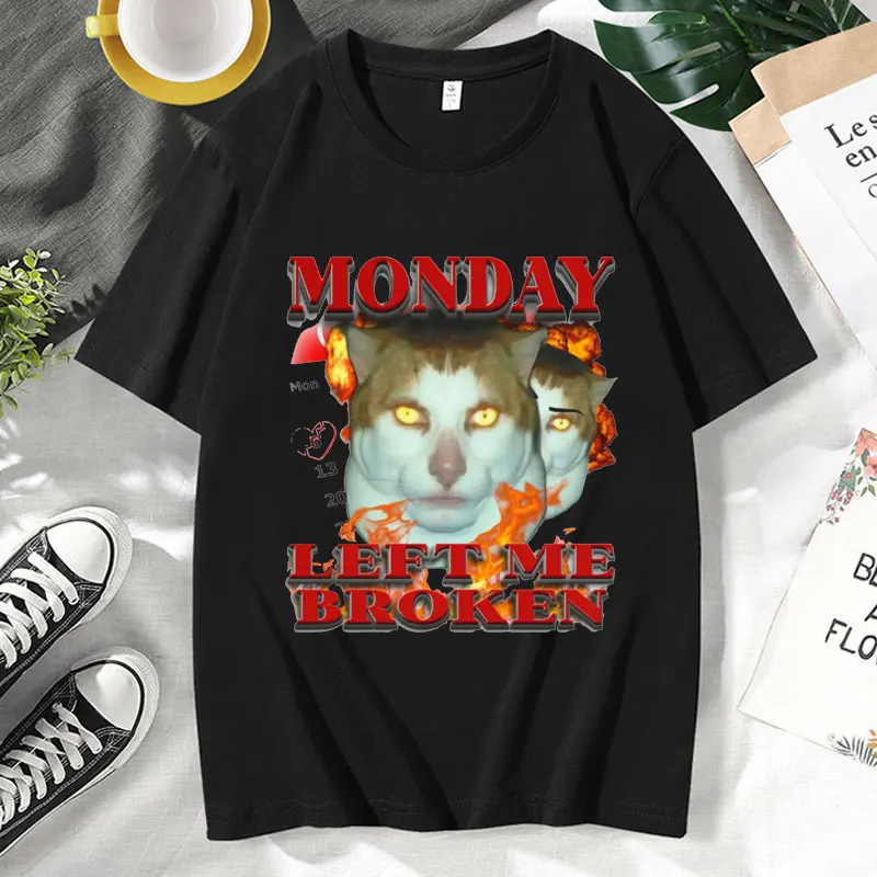 Monday Left Me Broken Singing Cat Funny Graphic T Shirts for Men Women 100% Cotton T-shirt Oversized Streetwear Short Sleeves
Monday Left Me Broken Singing Cat Funny Graphic T Shirts for Men Women 100% Cotton T-shirt Oversized Streetwear Short Sleeves