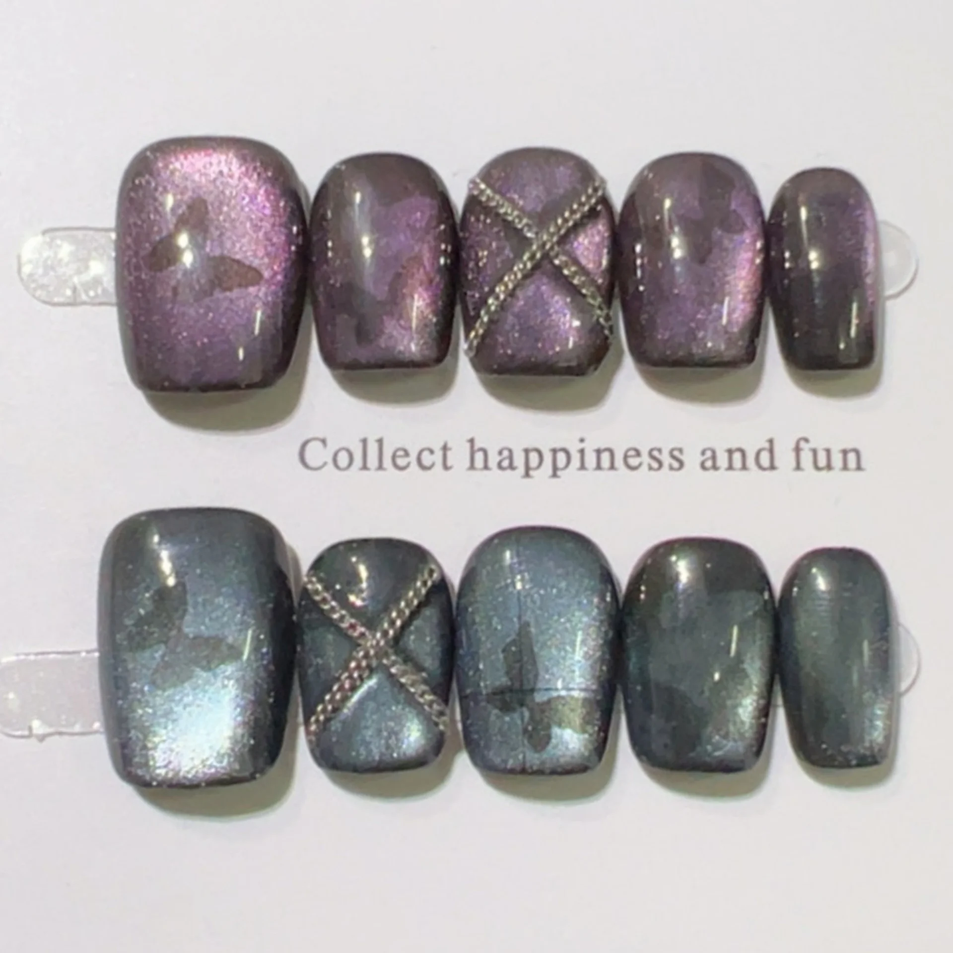 10pcs Short Ballet Handmade False Nails Blue Cat's Eye Fake Nail Tips with Glitter Flower Design Press on Nails Black Manicure
10pcs Short Ballet Handmade False Nails Blue Cat's Eye Fake Nail Tips with Glitter Flower Design Press on Nails Black Manicure