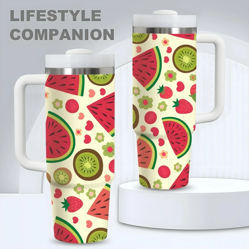 Pink Watermelon Fruit Vacuum Flasks 40oz Stainless Steel Vacuum Insulated Tumbler with Straw Leak Resistant Travel Mug
Pink Watermelon Fruit Vacuum Flasks 40oz Stainless Steel Vacuum Insulated Tumbler with Straw Leak Resistant Travel Mug