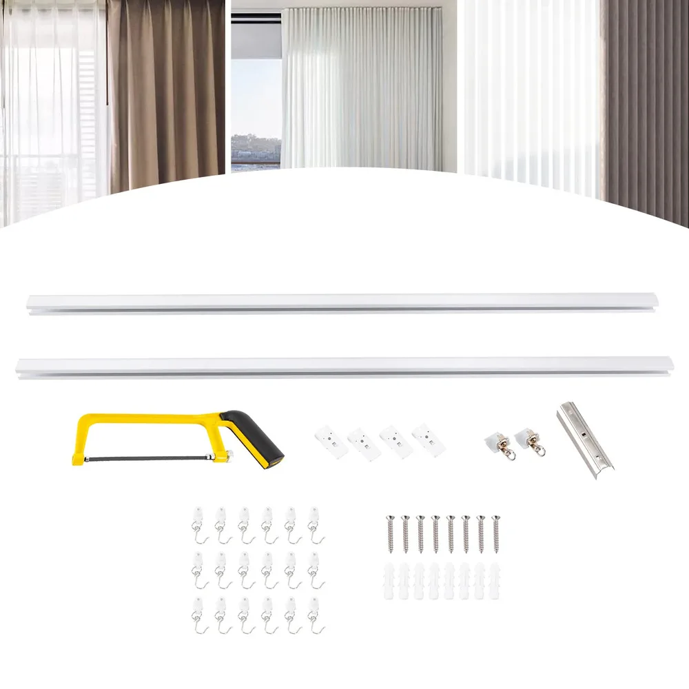 Ceiling Mount Track Kit with 18 Hooks Space Curtain Rails for Living Room Bedroom's Grommet and Pinch Pleated Curtain
Ceiling Mount Track Kit with 18 Hooks Space Curtain Rails for Living Room Bedroom's Grommet and Pinch Pleated Curtain