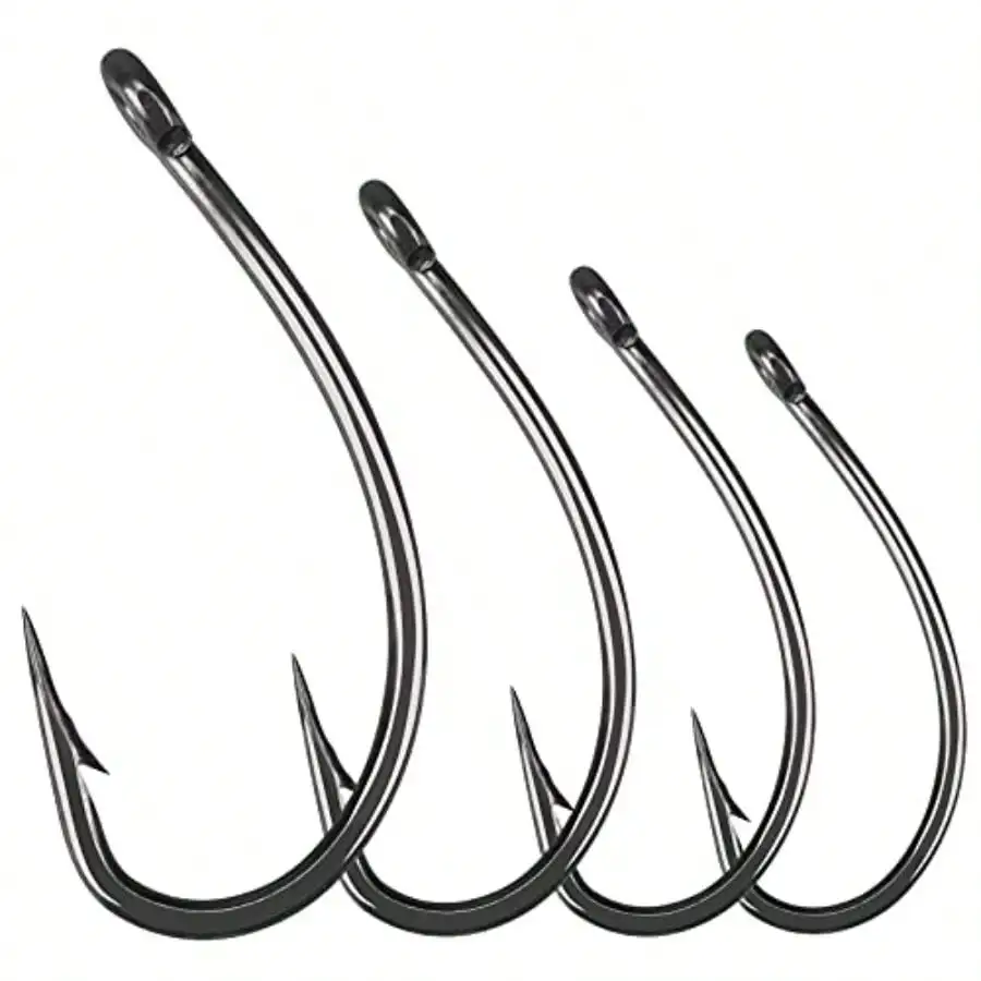 50Pcs Barbed Carp Coarse Eyed Fishing Hook Coated Curved Shank Hook And Wide Gap Hook
50Pcs Barbed Carp Coarse Eyed Fishing Hook Coated Curved Shank Hook And Wide Gap Hook
