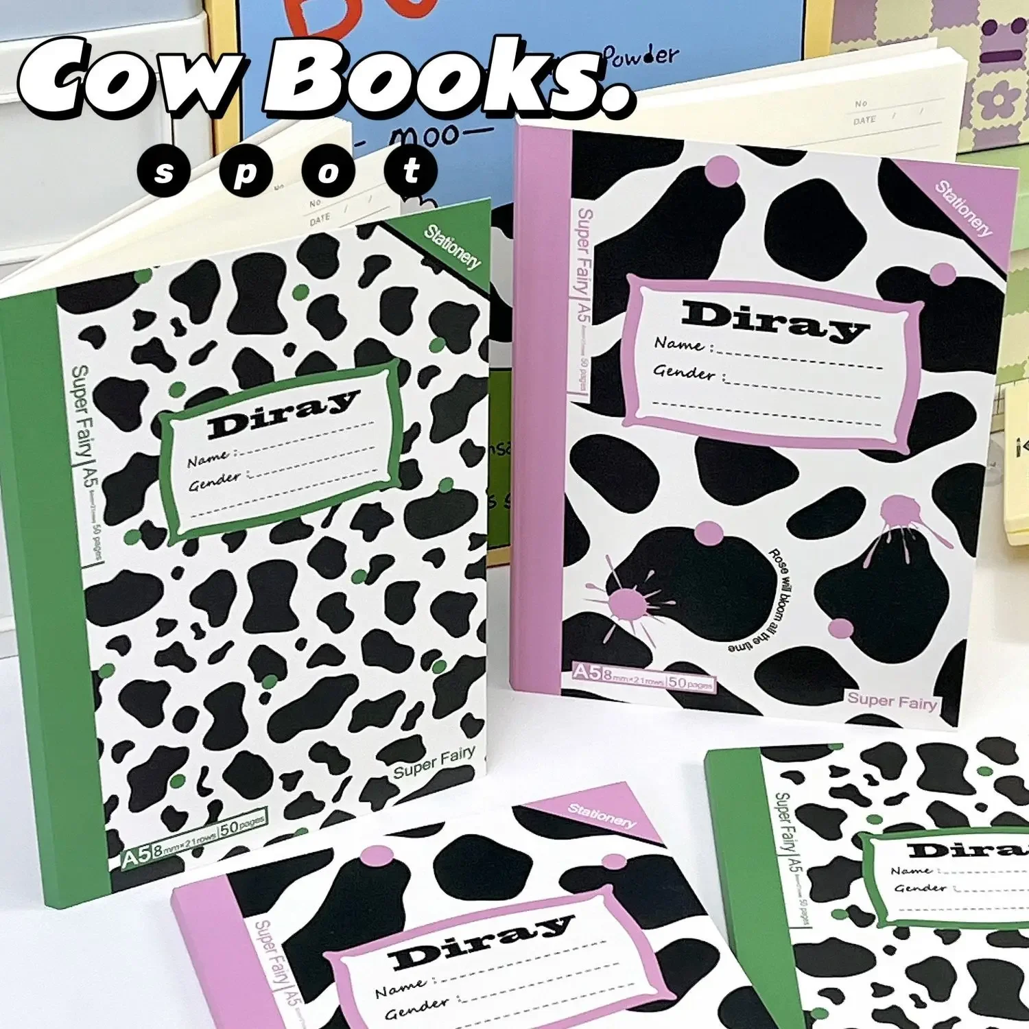 IFFVGX A5 50 Sheets Notebook Kawaii Checkered Lines Portable American Style Notebook Planner Retro Coil Cow Print Diary School
IFFVGX A5 50 Sheets Notebook Kawaii Checkered Lines Portable American Style Notebook Planner Retro Coil Cow Print Diary School