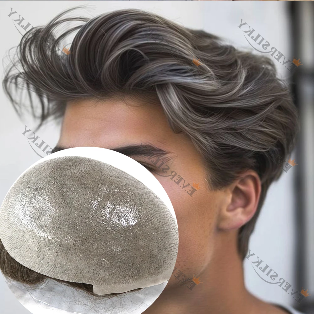 Super Natural Hairline #17 #4t613 Human Hair Durable 0.06mm-0.08mm Full Vlooped Poly Skin PU Men's Toupee Grey Hairpieces System
Super Natural Hairline #17 #4t613 Human Hair Durable 0.06mm-0.08mm Full Vlooped Poly Skin PU Men's Toupee Grey Hairpieces System