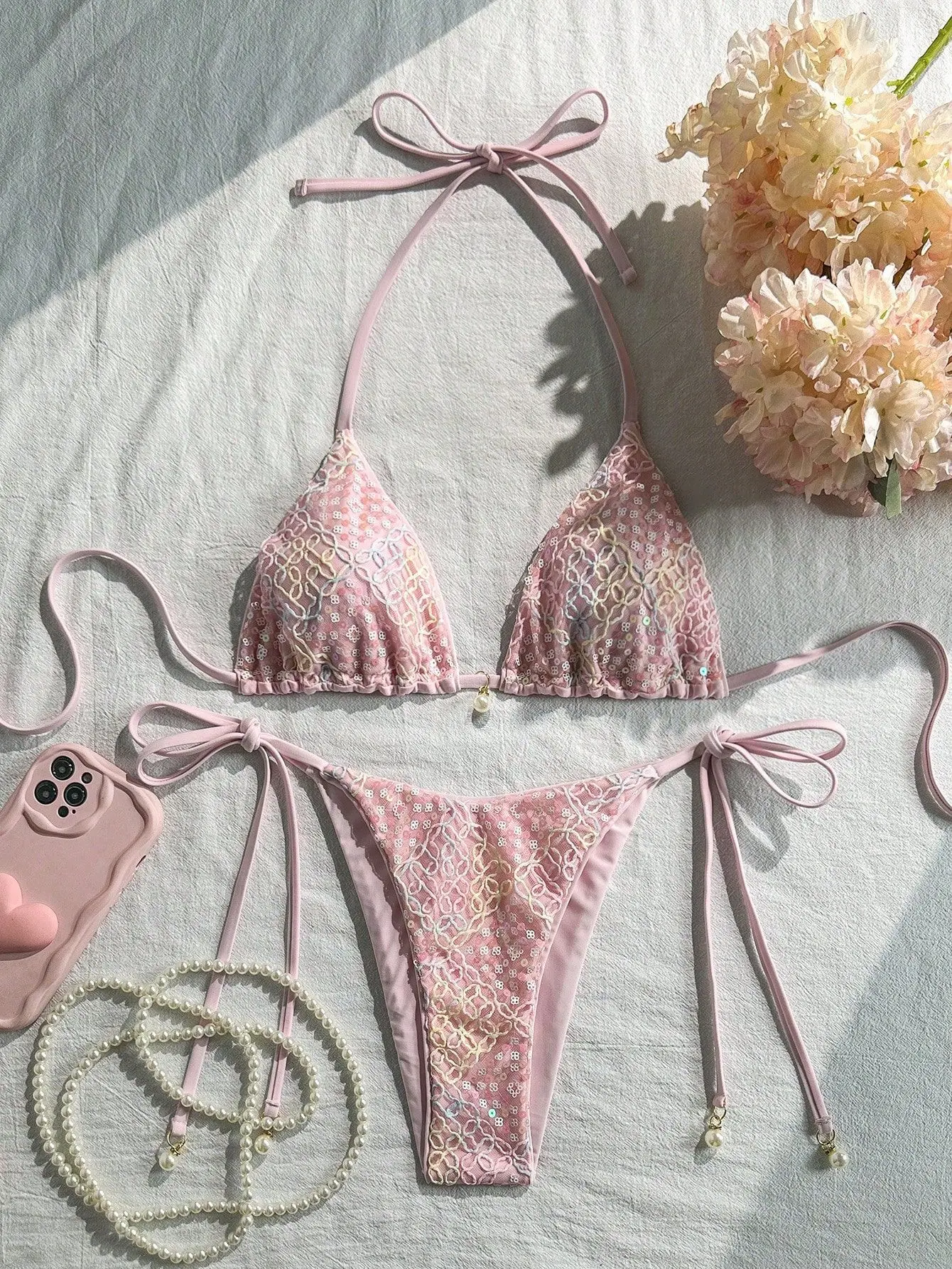 Pink Flower Emboss Solid Swimwears Halter String Triangle Bikini Micro Thong Sexy Swimsuit Women 2026 Bathing Suit Bikinis Sets
Pink Flower Emboss Solid Swimwears Halter String Triangle Bikini Micro Thong Sexy Swimsuit Women 2026 Bathing Suit Bikinis Sets