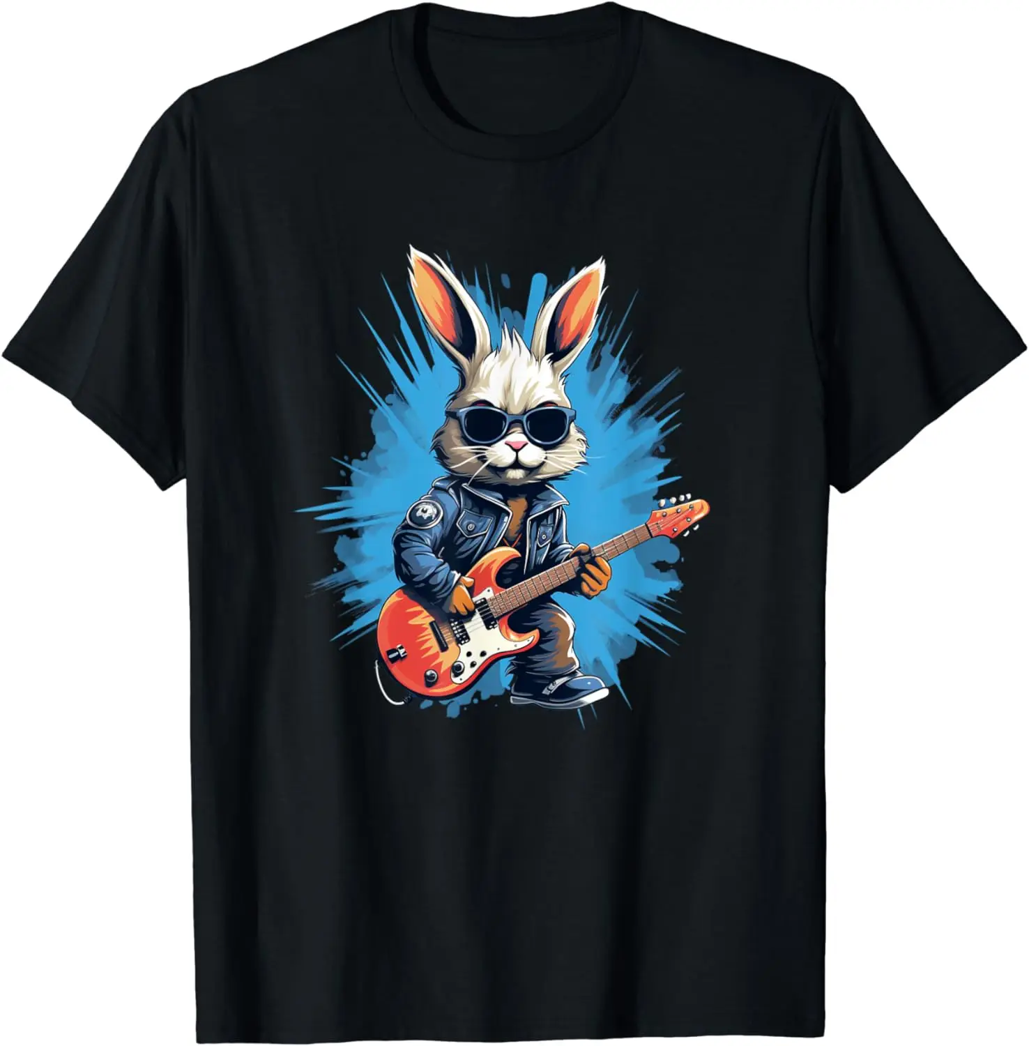 Cool Rocker Bunny with Guitar Rock Lover T-Shirt for Men Women Music Party Holiday Short Sleeve Graphic T Shirts
Cool Rocker Bunny with Guitar Rock Lover T-Shirt for Men Women Music Party Holiday Short Sleeve Graphic T Shirts