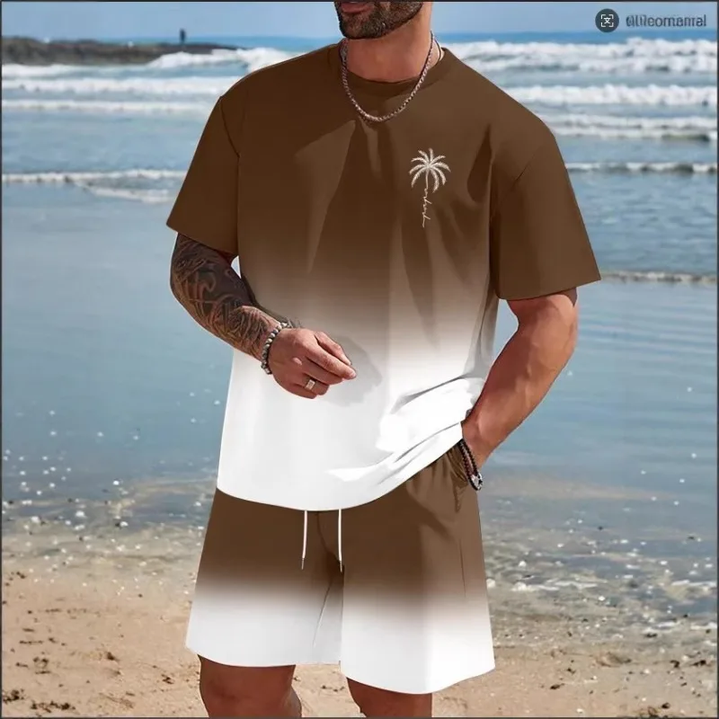 Mens Gradient Printed Two Piece Set Coconut Tree T Shirt And Shorts Casual Summer Outfit
Mens Gradient Printed Two Piece Set Coconut Tree T Shirt And Shorts Casual Summer Outfit