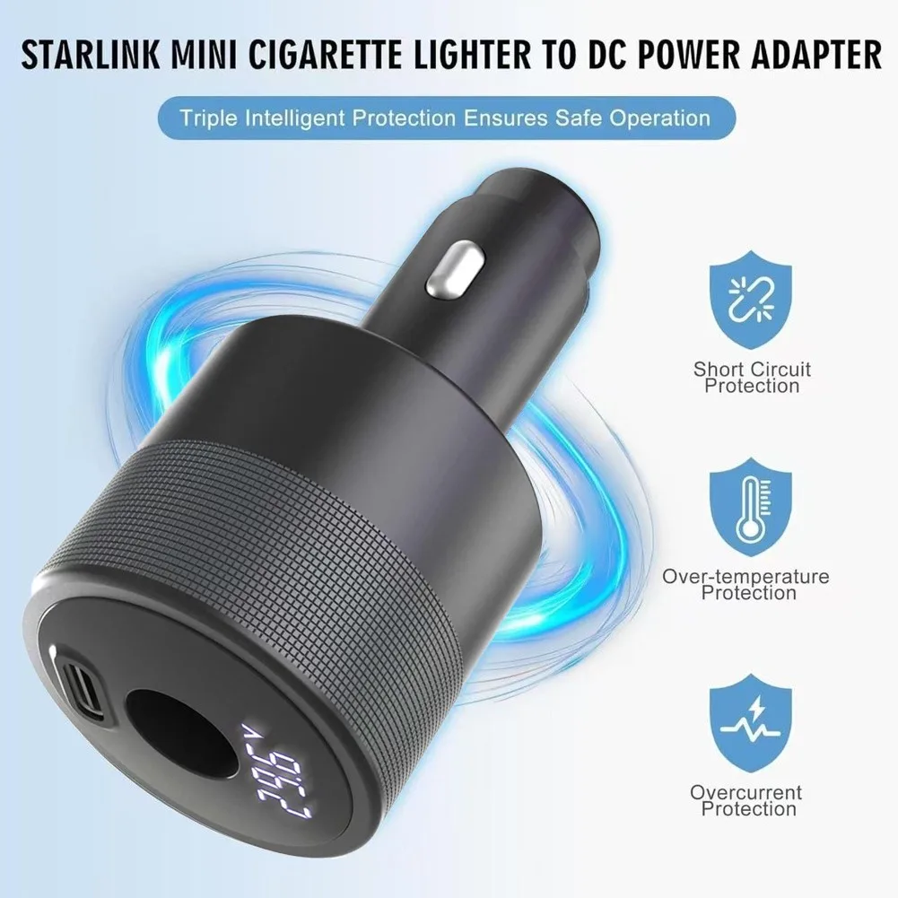 100W Car Mobile Phone Charger With Switch For Starlink 30V 2A Output Dual Port Car Fast Charging Socket Adapter Phone Accessory
100W Car Mobile Phone Charger With Switch For Starlink 30V 2A Output Dual Port Car Fast Charging Socket Adapter Phone Accessory
