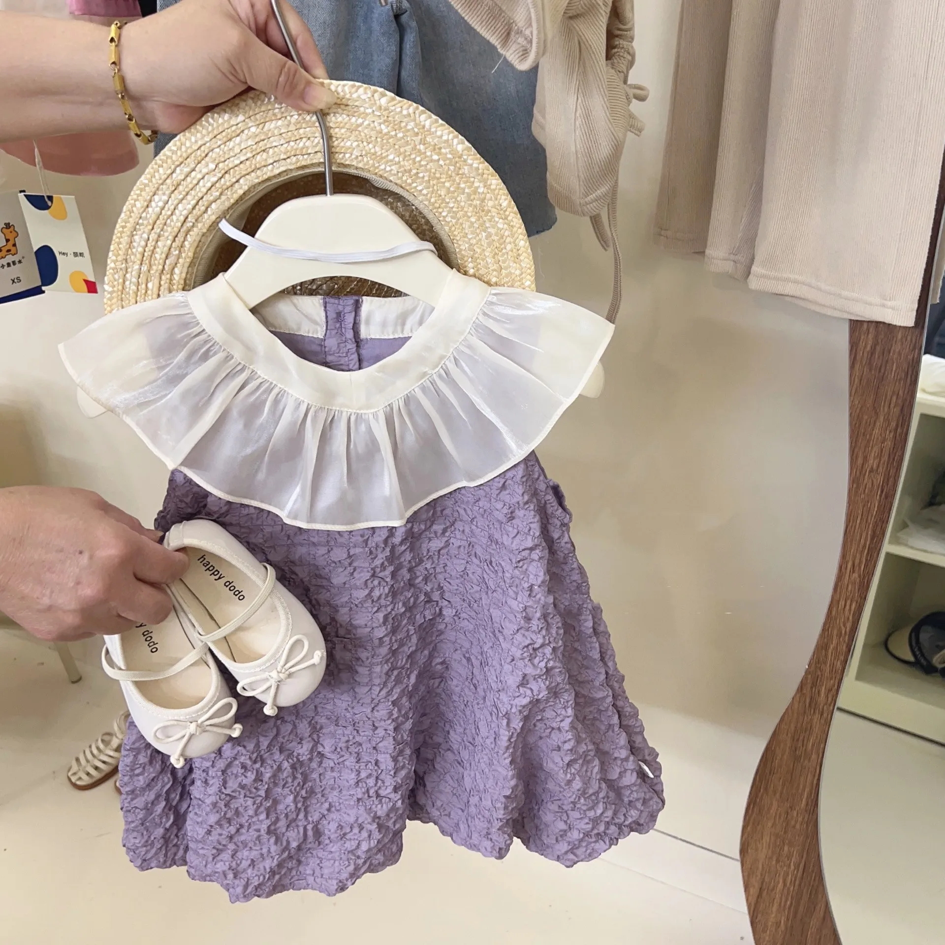Korean Style Children Dress Girls Summer Dress Western Style Doll Collar Dress Children Purple Flower Bud Skirt Princess Dresses
Korean Style Children Dress Girls Summer Dress Western Style Doll Collar Dress Children Purple Flower Bud Skirt Princess Dresses